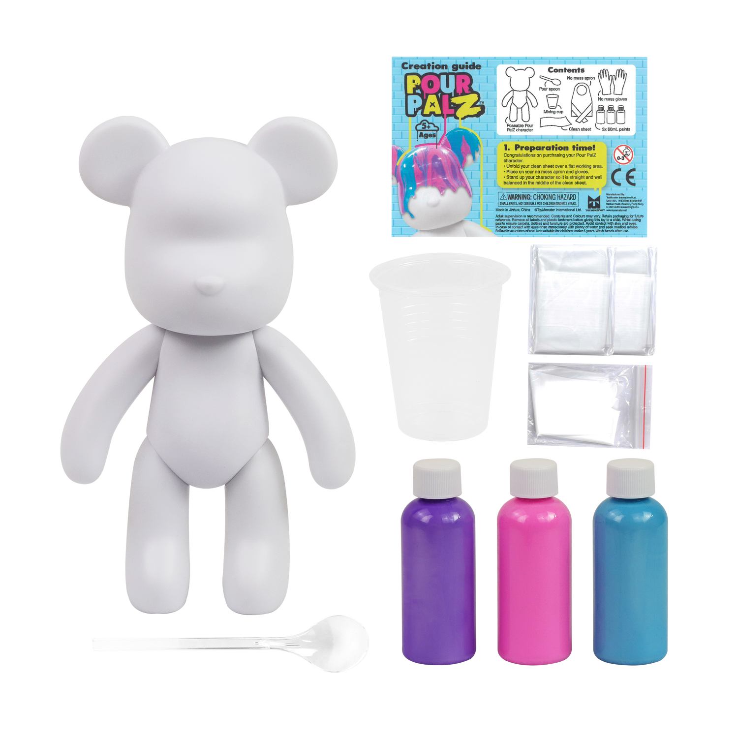 11)動作OK！美容器　パルバスター　PAL BUSTER POUR PALZ LARGE PAINT BEAR WAVE 1 Berry Blast — TOYMONSTER